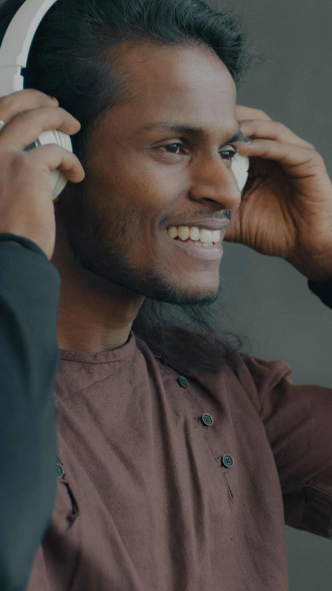 Portrait of a man audio editor smiling